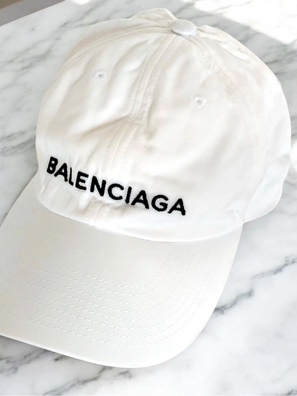 Balenciaga White Logo Baseball Cap